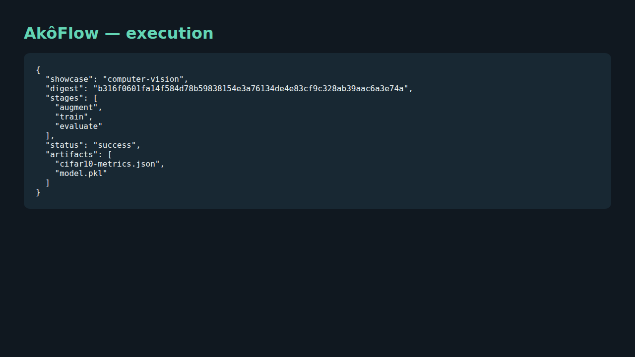 Computer vision training execution evidence