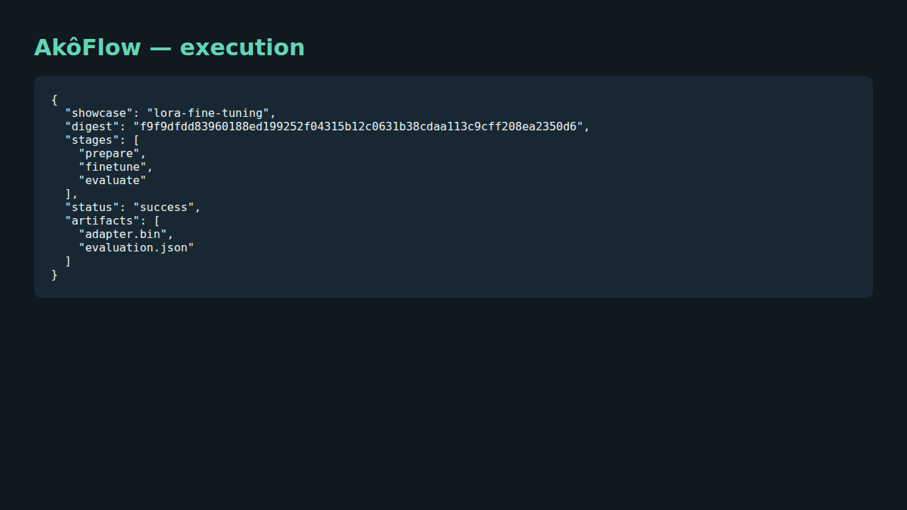 LoRA fine-tuning execution evidence